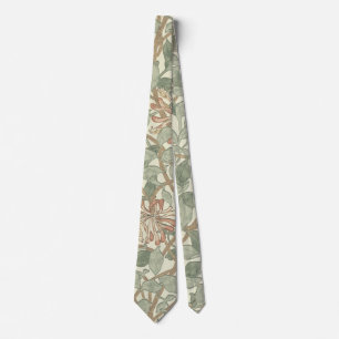 Cravate William Morris Honeysuckle Vert Floral
