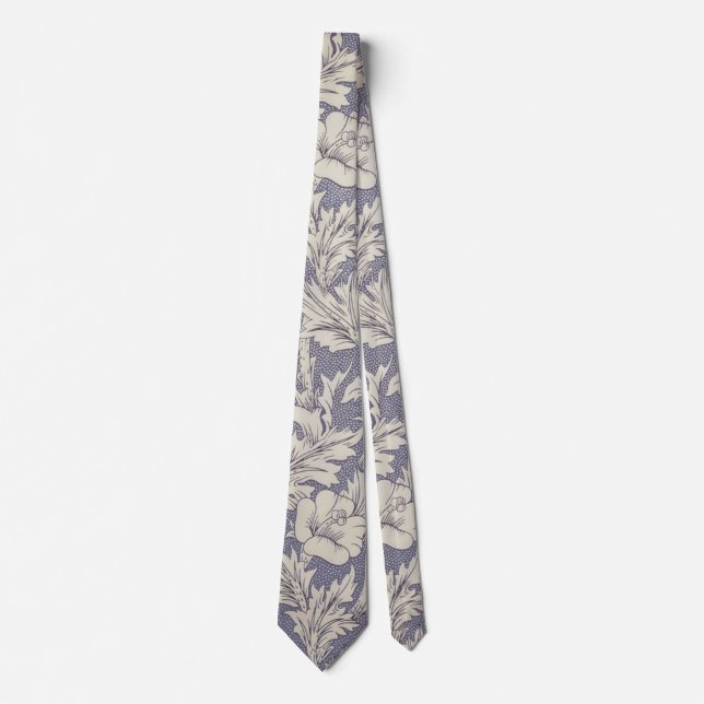 Cravate William Morris Horn Poppy Classic Floral (Devant)