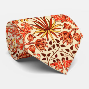 Cravate William Morris Hyacinth Imprimer, orange et rouill