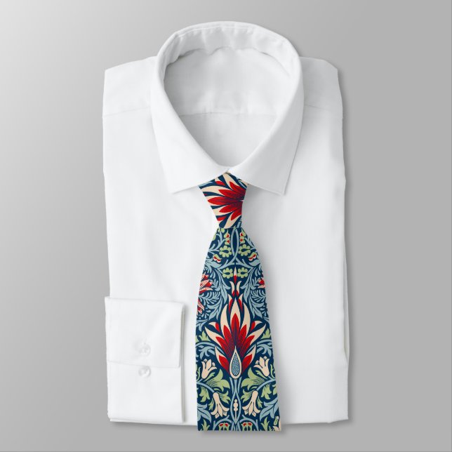 Cravate William Morris Snakeshead Fritillaire Floral Desig (Attaché)