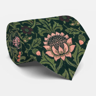 Cravate William Morris Violet & Columbine Motif Vintage