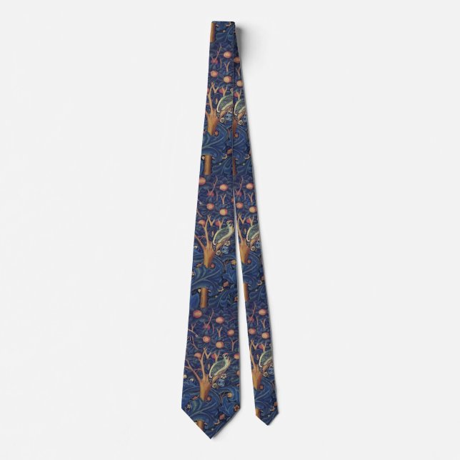 Cravate William Morris Woodpecker Tapestry Arts & Artisana (Devant)