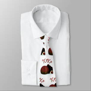 Cravate XOXO Bonbon de la Saint-Valentin et chocolat noir