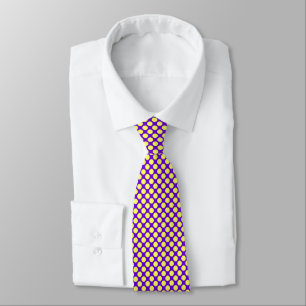 Cravate Yellow Polka Dots With Purple Background