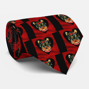 Cravate Yorkie Poo Saint-Valentin
