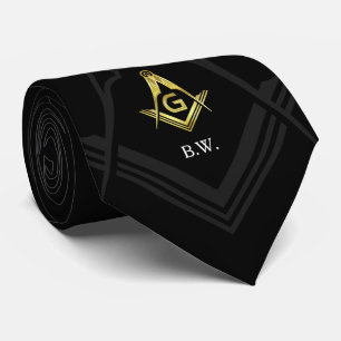 Cravates maçonniques Monogram Black Gold   Cadeau