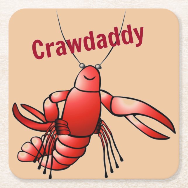 Crawdaddy Red Crayfish Rechteckiger Pappuntersetzer (Vorderseite)
