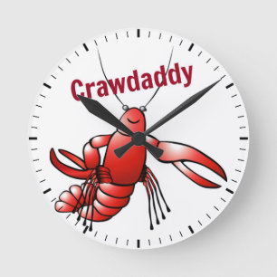 Crawdaddy Red Crayfish Runde Wanduhr