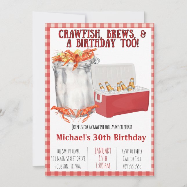 Crawfish Boil - 30. Geburtstag - Party Einladung (Vorderseite)