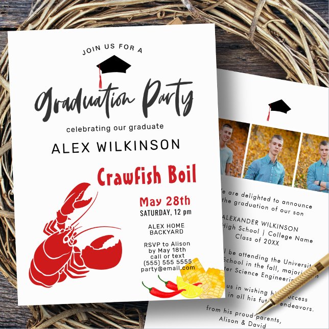 Crawfish Boil 3 Foto GRILLEN Graduation Party Einladung (Von Creator hochgeladen)