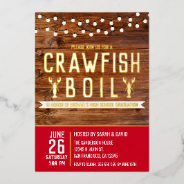 Crawfish Boil Abschluss Meeresfrüchte Party Folieneinladung