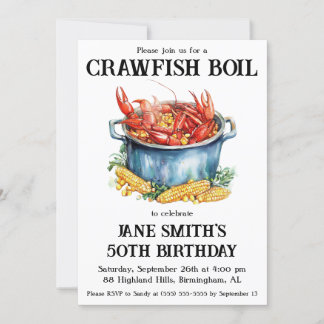 Crawfish Boil Birthday Party Einladung