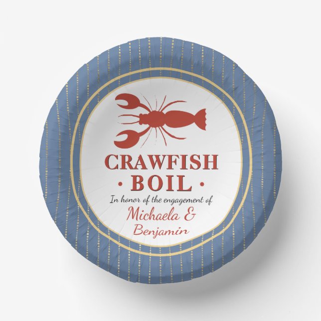Crawfish Boil Couples Showingparty Pappteller (Vorderseite)
