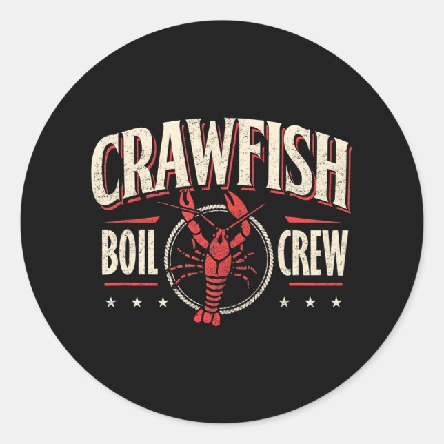 Crawfish Boil Crew Cajun Saison Lover Party Funny Runder Aufkleber (Vorderseite)
