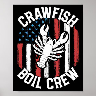 Crawfish Boil Crew Funny Cajun Shirts für Men Mard Poster