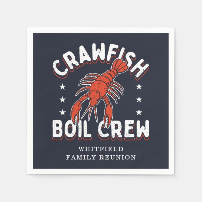 Crawfish Boil Crew Sommer Meeresfrüchte Familie Pa Serviette (Vorderseite)