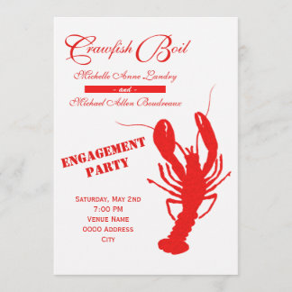 Crawfish Boil-Engagement-Partei Einladung