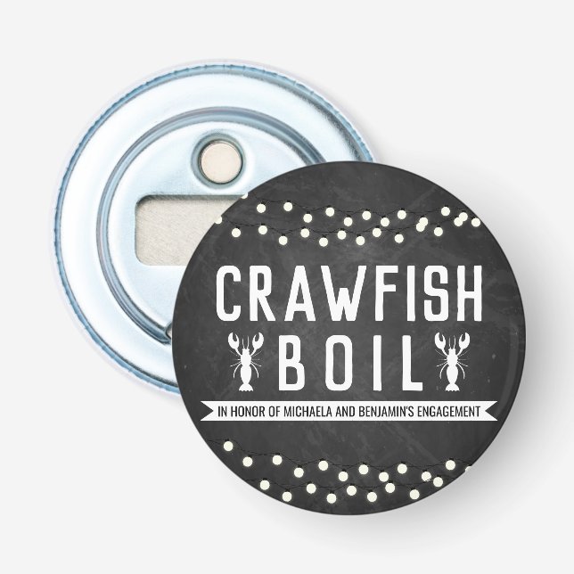 Crawfish Boil-Engagement-Partei Flaschenöffner (Vorderseite)