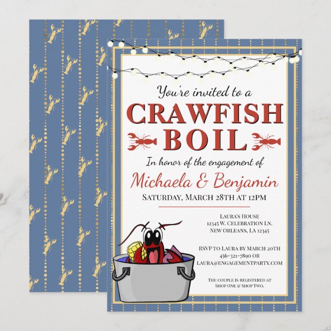 Crawfish Boil Engagement Party Paare Dusche (Vorne/Hinten)
