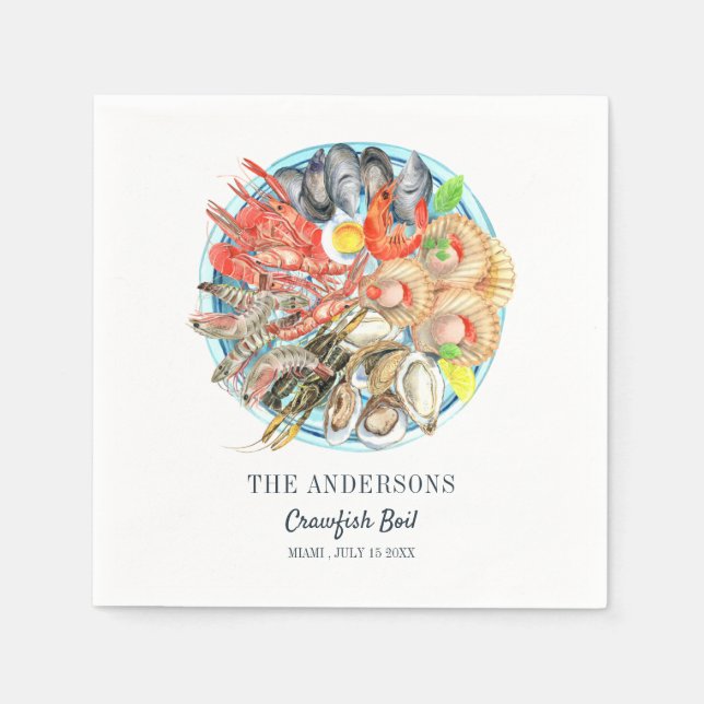 Crawfish Boil Geburtstagsommer Serviette (Vorderseite)
