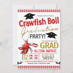 Crawfish Boil Graduation Party Invitation Einladung