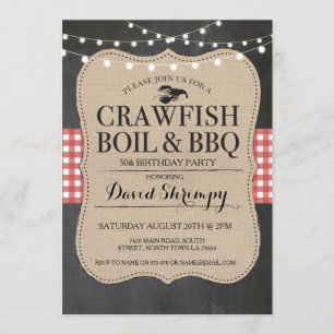 Crawfish Boil GRILLEN jedes Alter Geburtstags Humm Einladung