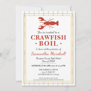 Crawfish Boil High School Uni-Abschluss Party Einladung