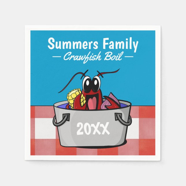 Crawfish Boil Jährliches Party Picnic Serviette (Vorderseite)