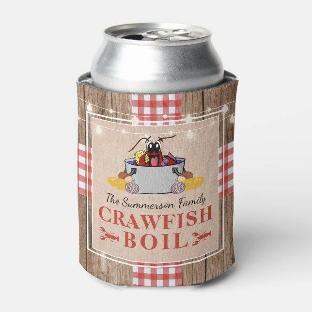 Crawfish Boil Jährliches Party Rustic Picnic Dosenkühler (Kanne Vorderseite)
