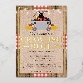 Crawfish Boil Jährliches Party Rustic Picnic Folieneinladung