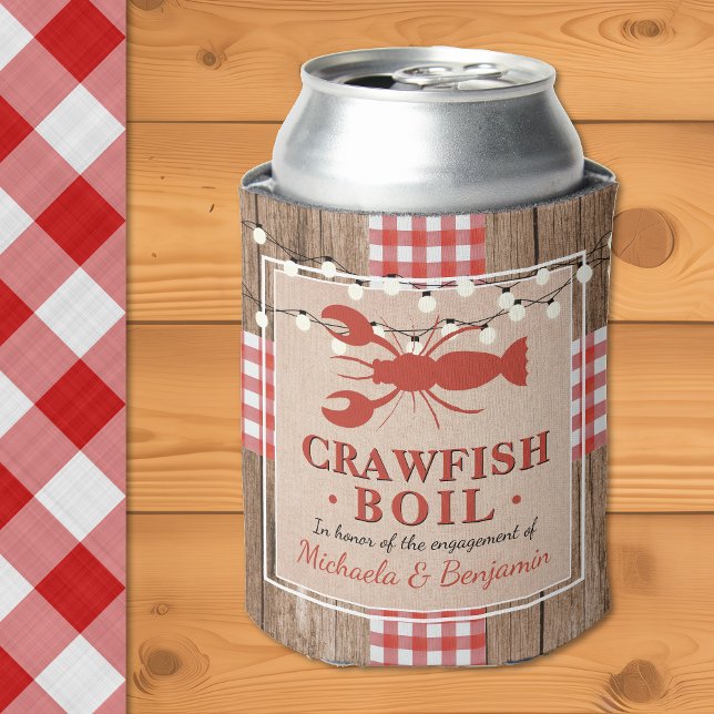 Crawfish Boil Lobster Engagement Party Rustikal Dosenkühler (Crawfish Boil Lobster Engagement Party Rustic Can Cooler)