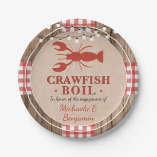 Crawfish Boil Lobster Engagement Party Rustikal Pappteller