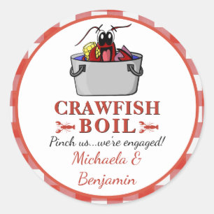 Crawfish Boil Lobster Grillparty Runder Aufkleber