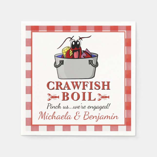 Crawfish Boil Lobster Grillparty Serviette (Vorderseite)