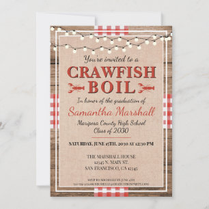 Crawfish Boil Lobster High School Graduation Party Einladung