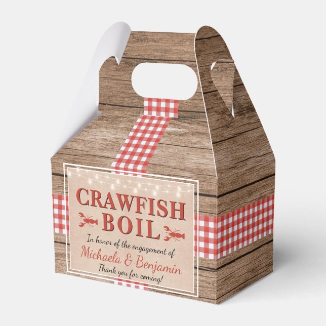 Crawfish Boil Lobster Rustikale Engagement Party Geschenkschachtel (Vorderseite)
