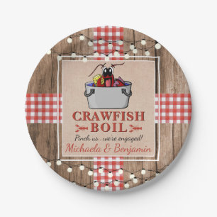 Crawfish Boil Lobster Rustikale Engagement Party Pappteller