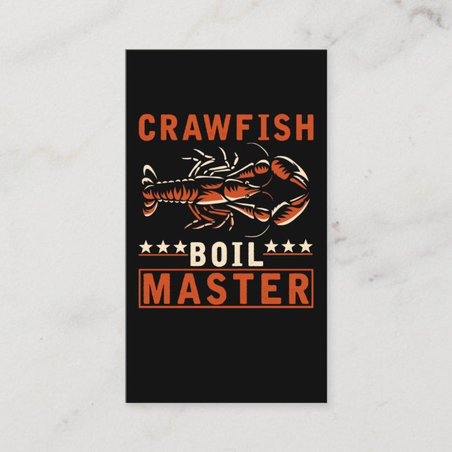 Crawfish Boil Meister Funny Crayfish Koch Visitenkarte (Vorderseite)