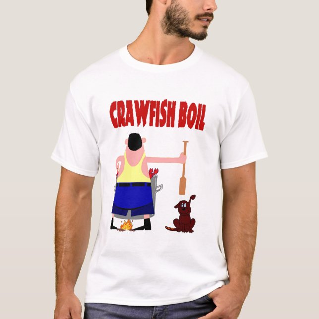 Crawfish Boil mit Hund T-Shirt (Vorderseite)
