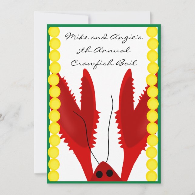 Crawfish Boil Party Einladung (Vorderseite)