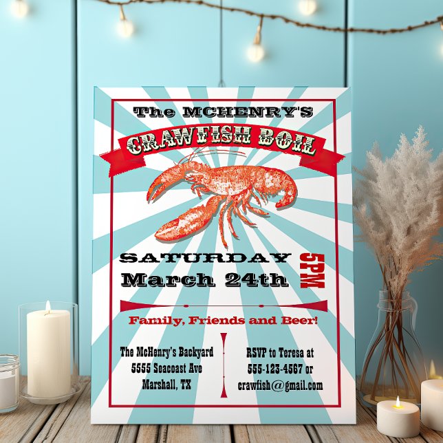 Crawfish Boil Party Poster Einladungen (Von Creator hochgeladen)