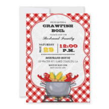 Crawfish Boil Pot Red Checkered Gingham