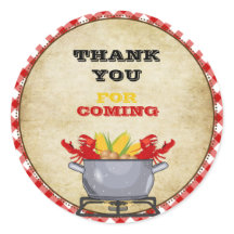 Crawfish Boil Pot Red Checkered Gingham