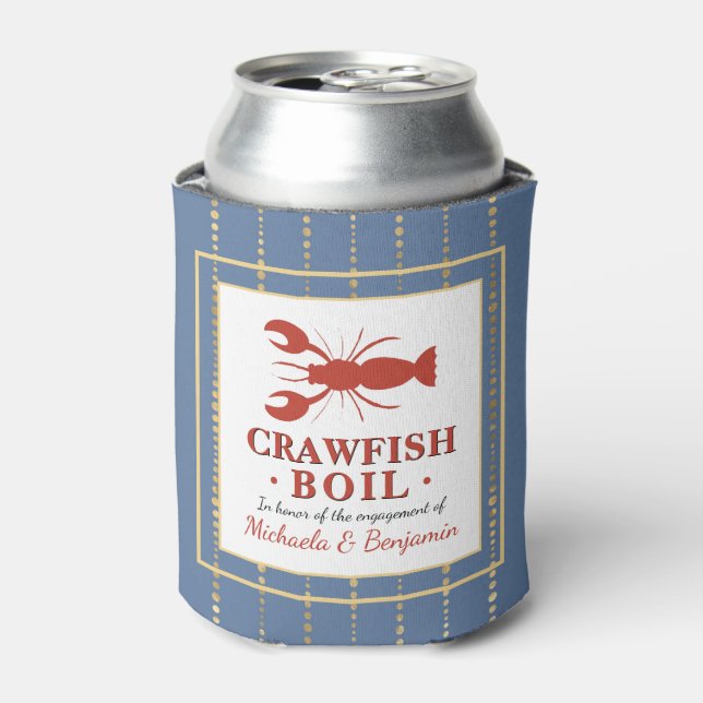 Crawfish Boil Seafood Blue Engagement Party Dosenkühler (Kanne Vorderseite)