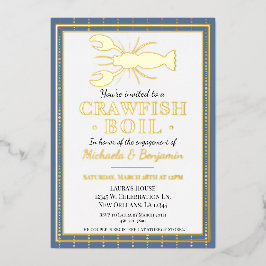 Crawfish Boil Seafood Blue Engagement Party Folieneinladung