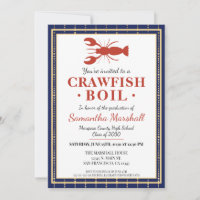 Crawfish Boil Seafood Blue School Graduation Party