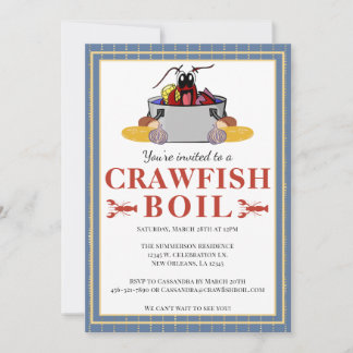 Crawfish Boil Summer Seafood Barbecue Party Einladung