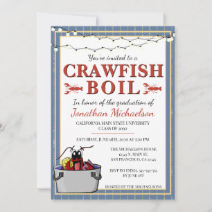 Crawfish Boil University Uni-Abschluss Party Einladung
