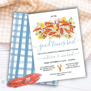 Crawfish Boil Verlobung Probe Abendessen Party Einladung