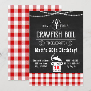 Crawfish Booten jedes Ereignis Rustikale Chalkboar Einladung